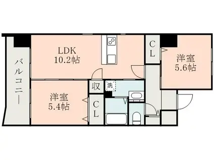 ステーションMAY(2LDK/2階)の間取り写真