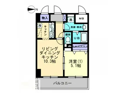 ル・マレNISHIKIMACHI(1LDK/7階)の間取り写真