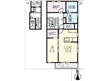 守山区守山三丁目計画B棟(1SLDK/2階)の間取り写真