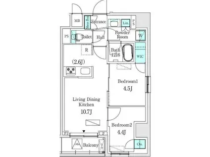 ASMACI MAISON両国I アスマチメゾン両国I(2LDK/7階)の間取り写真