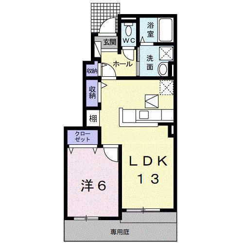 フォルトゥーナ(1LDK/1階)の間取り写真