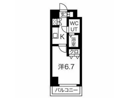 スパシエ横浜大通公園(1K/6階)の間取り写真