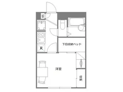 クレア辻堂(1K/1階)の間取り写真