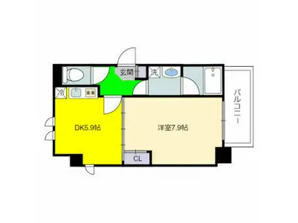 地下鉄桜通線 吹上駅(愛知) 徒歩8分 8階建 築25年(1DK/7階)の間取り写真