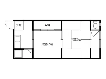 坂元コーポ(2K/2階)の間取り写真