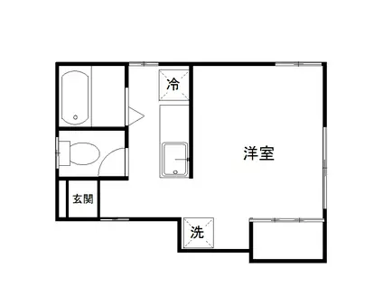 コーポ川合(ワンルーム/1階)の間取り写真