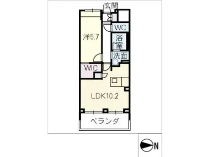 シーズンフラッツ今池ノース(1LDK/8階)の間取り写真