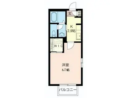 エアルースII(1K/2階)の間取り写真
