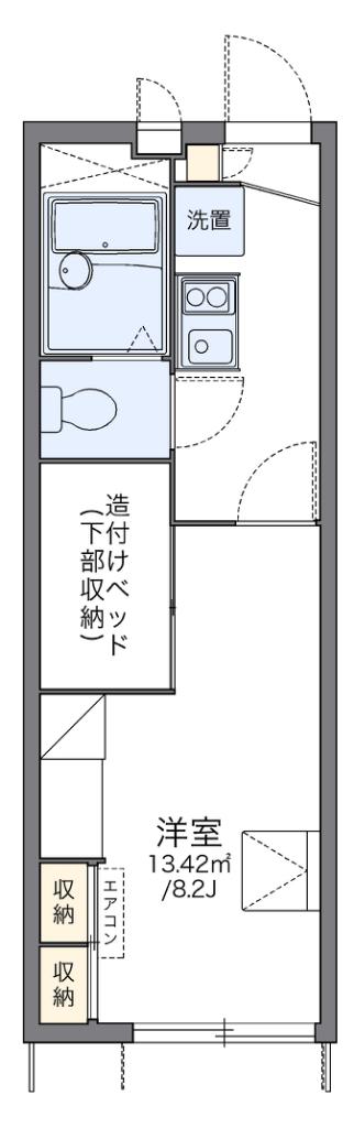 レオパレス津田山手(1K/1階)の間取り写真