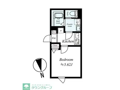 相模原市南区相武台2丁目IIアパート(1K/1階)の間取り写真