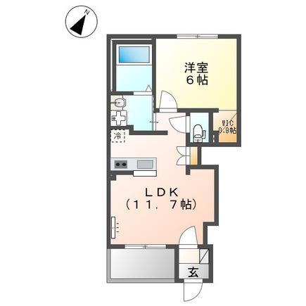 シャルール(1LDK/1階)の間取り写真
