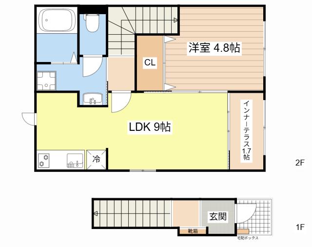 CASA FELICE 深川(1LDK/2階)の間取り写真