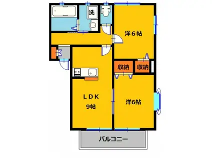 ファミーユまつばら (2LDK/2階)の間取り写真