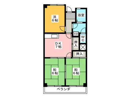 村瀬コーポラスビル(3DK/2階)の間取り写真