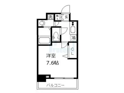 プレサンス新宿中落合メーディオ(1K/6階)の間取り写真