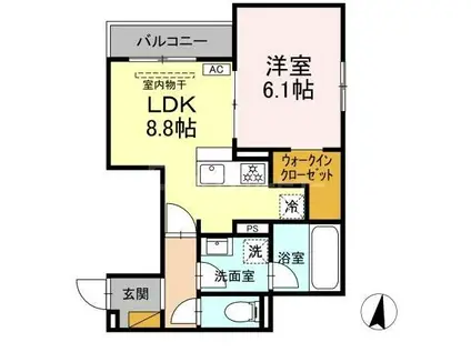 グレイスフルコート雅(1LDK/3階)の間取り写真