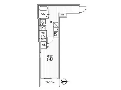 TS CUORE梅ヶ丘(1K/2階)の間取り写真
