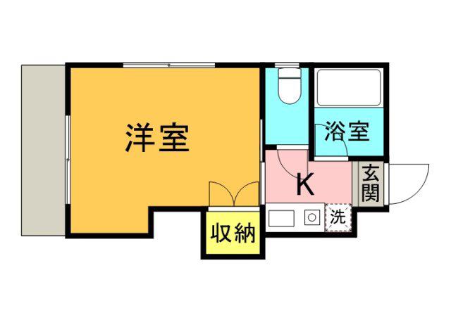 メタリックヴィラ(1K/1階)の間取り写真