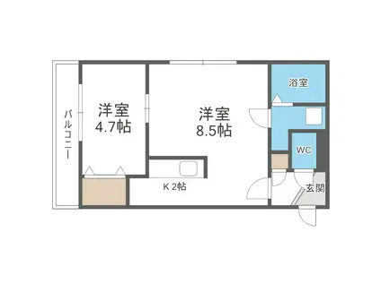 LA SERENE MISONO(1LDK/4階)の間取り写真