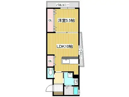 シグナス(1LDK/2階)の間取り写真