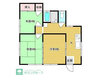 三福ハイツ(3K/1階)の間取り写真