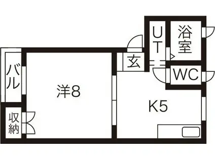 ヴェルデ・ソレアード(1K/1階)の間取り写真