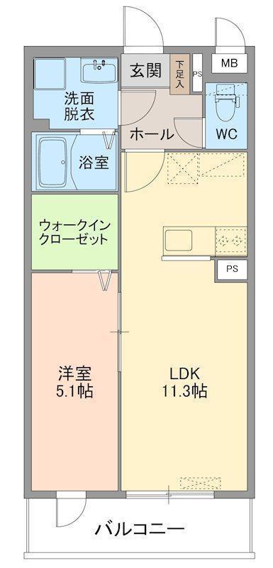 レジデンスノーブル(1LDK/2階)の間取り写真