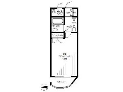 日神パレス桜台第ニ(1K/2階)の間取り写真