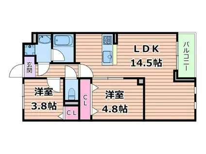 CASA COCO(1SLDK/1階)の間取り写真