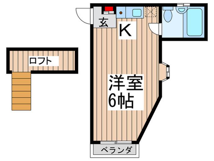 B′CASA千葉野田RE-BORN(1K/2階)の間取り写真
