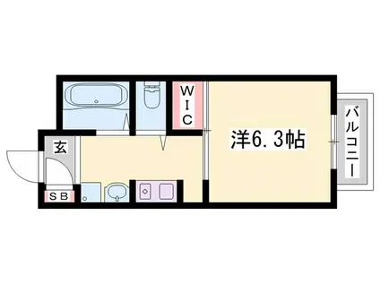 FLAT福井C棟(1K/1階)の間取り写真