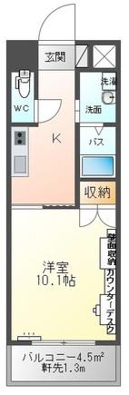 JR東北本線 福島駅(福島) 徒歩11分 5階建 築17年(1K/3階)の間取り写真
