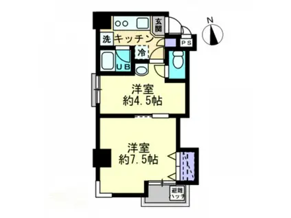 シティホワイト(2K/5階)の間取り写真