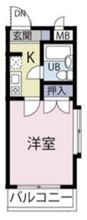 クロノス星が丘(1K/4階)の間取り写真