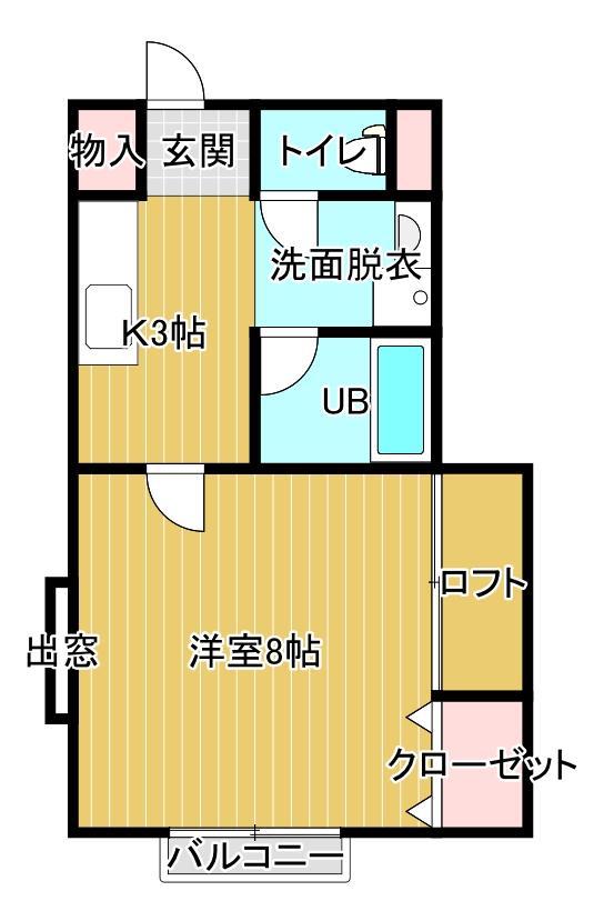 メゾン桜田南(1K/1階)の間取り写真
