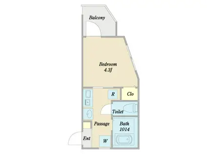 ハーモニーメゾン(1K/1階)の間取り写真