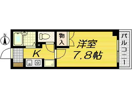 槙林ビル(1K/2階)の間取り写真