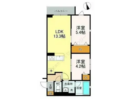 レジデンス練馬桜台(2LDK/1階)の間取り写真