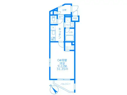 SOL LEVANTE(1K/4階)の間取り写真