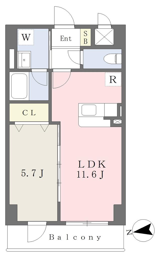 CASA LA ETERNA(1LDK/2階)の間取り写真