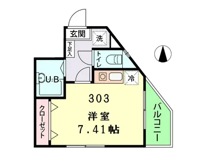AXIS中町(ワンルーム/3階)の間取り写真