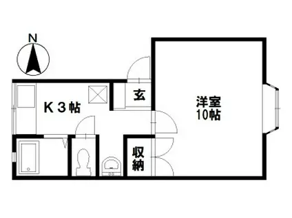 マーセルエミール(1K/2階)の間取り写真