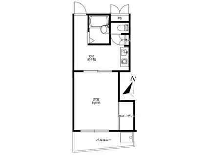 グリーンハイツ山水(1DK/2階)の間取り写真