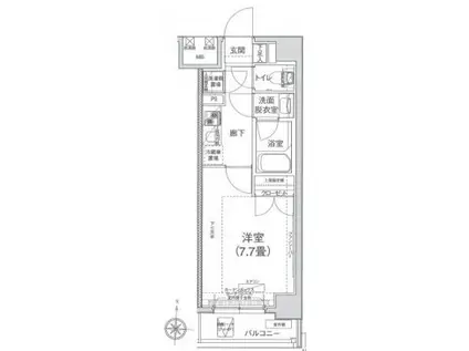 アイル キャナルシティ駒形(1K/4階)の間取り写真