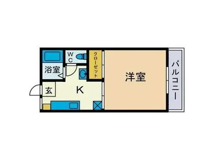 グレート北村(1K/2階)の間取り写真