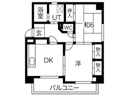 レインボー尾頭橋II(2DK/7階)の間取り写真