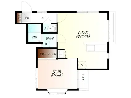 リバティハウス(1LDK/2階)の間取り写真