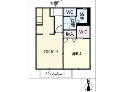 シェソワ元宮(1LDK/2階)の間取り写真