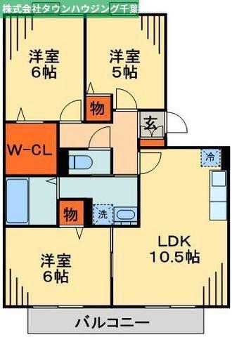 ロイヤルクレッセント西登戸(3LDK/2階)の間取り写真