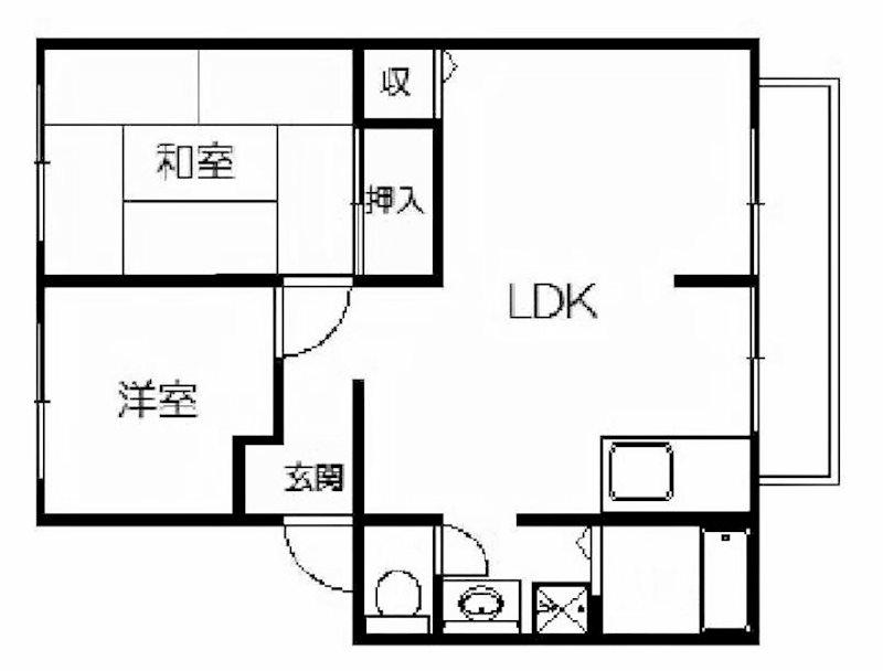 リヴェールFUJI(2LDK/1階)の間取り写真